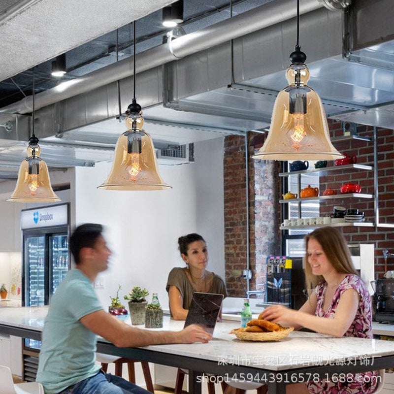 Modern Bell Glass Chandelier for Living Room Dining Bar