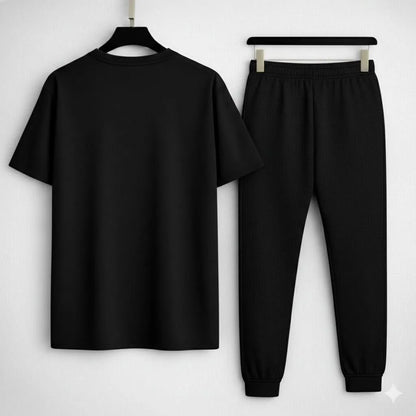 Men Black Lakers 23 Track Suit Set Cotton Summer