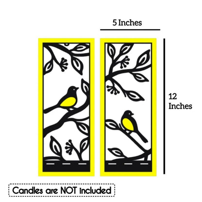 Set of 2 Bird Branch Wall Sconces Candle Holders 5.0