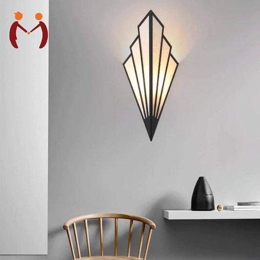 Modern Wall Lamp Black Golden MDF