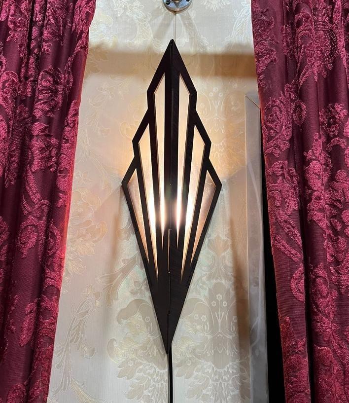 Modern Wall Lamp Black Golden MDF