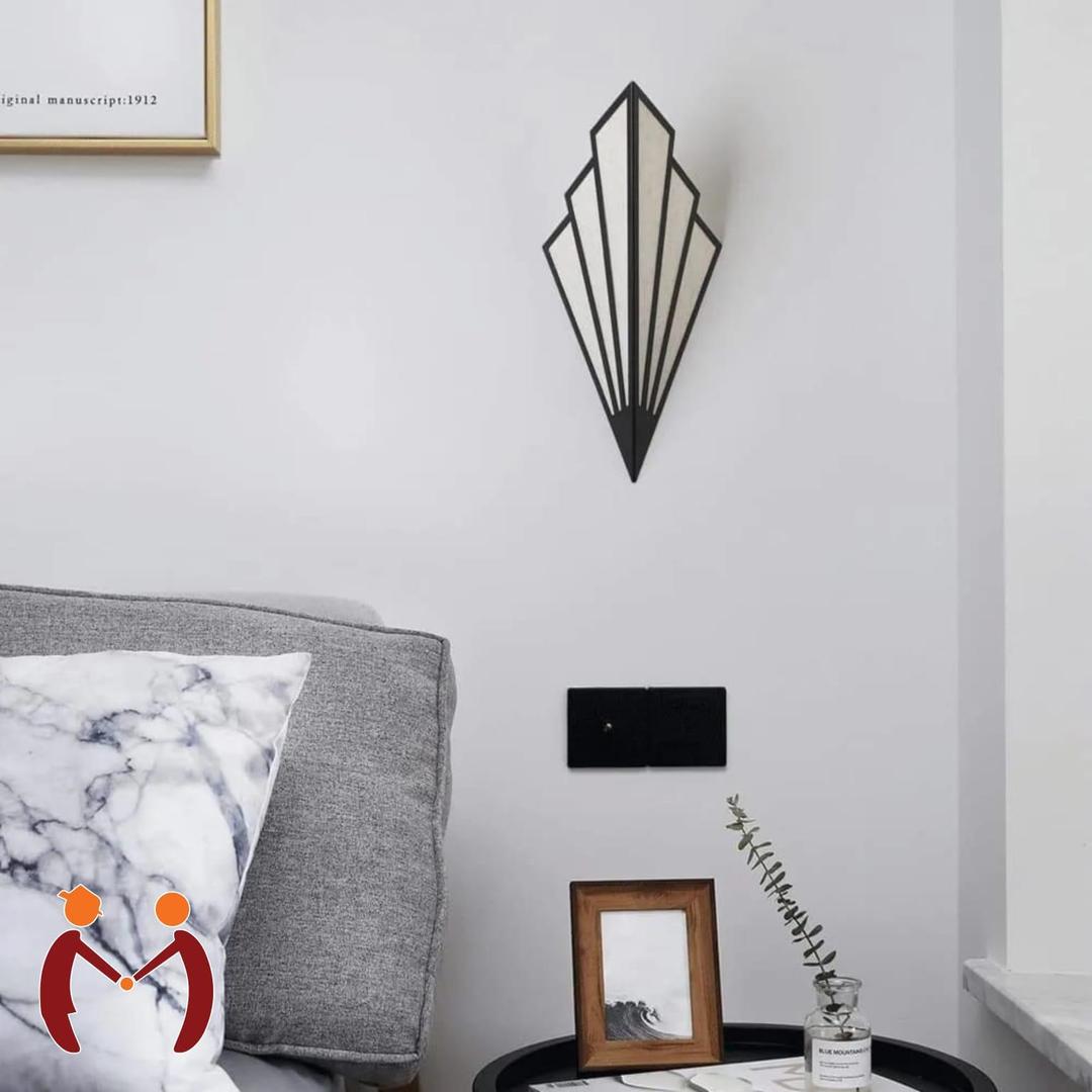 Modern Wall Lamp Black Golden MDF