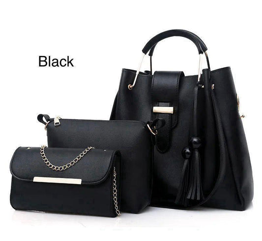 Mustard Women's 3-Piece Rexine Hand Bag Set