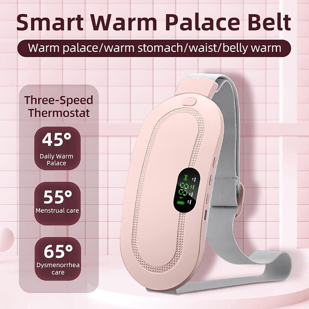 Menstrual Heating Pad & Massager Pink Gray Adjustable