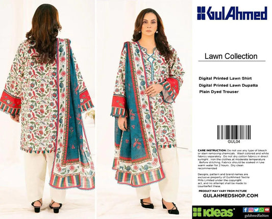 nstitched 3-Piece Lawn Suit for Eid Summer Events