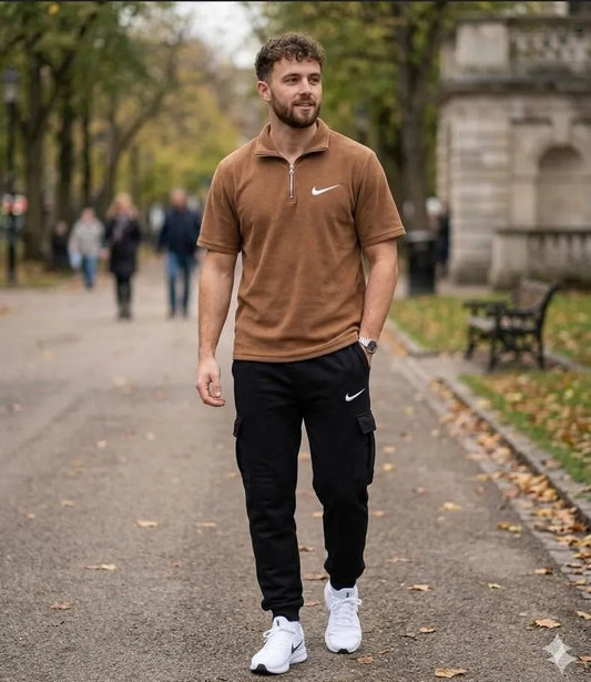 Men's Dri Fit Brown Track Suit 2Pcs Medium to XL