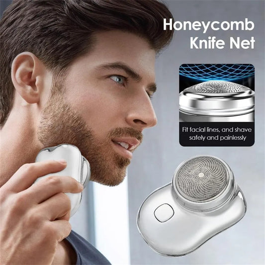 Mini Electric Shaver with Honeycomb Blade for Men