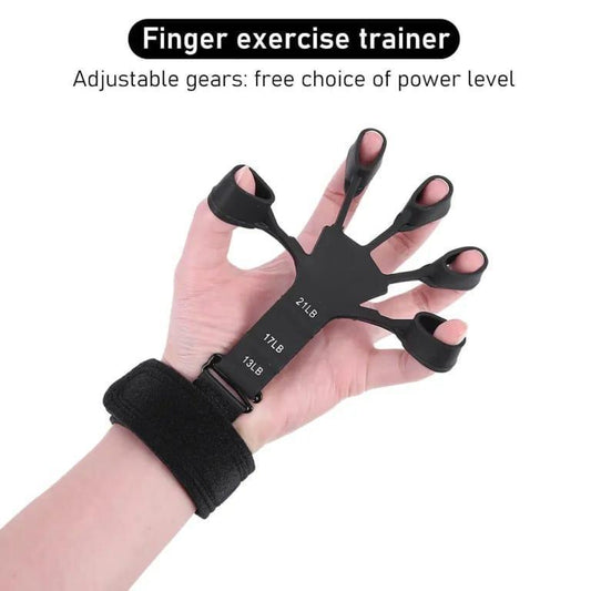 Finger Gripper Adjustable Resistance Black Silicone